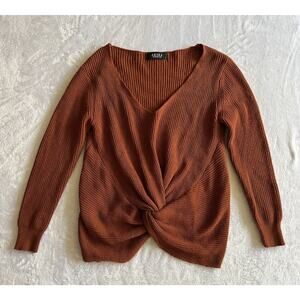 Akira Sweater Women Small V Neck Front Knot Long Sleeve‎ Boho Coquette Chic